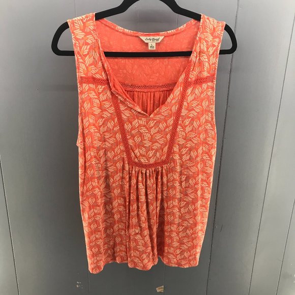 Lucky Brand Tops - Lucky Brand linen blend orange swing tank top boho size L